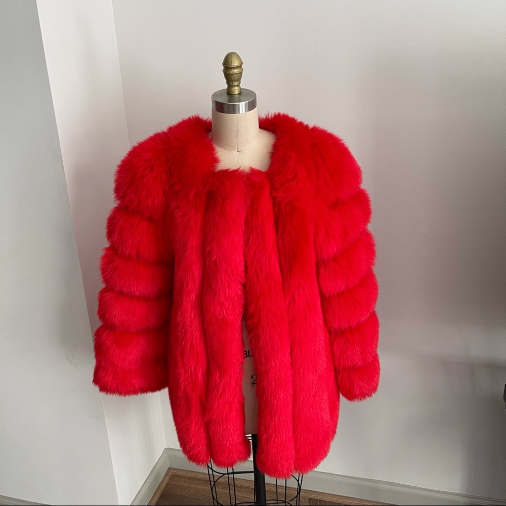 Red Faux Fur Jacket